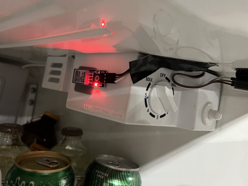 Sensor Mounted in fridge